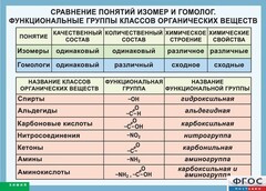 Таблица. Сравнение понятий изомер и гомолог. Функциональные группы классов органических веществ. - fgospostavki.ru - Ялуторовск