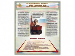 Стенд "Уставы. Закон военной службы. Военная присяга" - fgospostavki.ru - Ялуторовск
