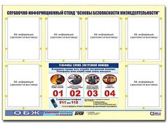 Стенд информационный "Основы безопасности жизнедеятельности" (80*110, 6 карманов) - fgospostavki.ru - Ялуторовск