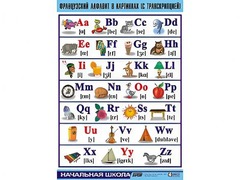Таблица демонстрационная "Французский алфавит в картинках" (с транскрипцией) (винил 100*140) - fgospostavki.ru - Ялуторовск