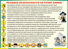 Таблица "Правила безопасности на уроке химии" (100х140 сантиметров, винил) - fgospostavki.ru - Ялуторовск