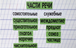 Набор магнитных карточек "Части речи" (фон зелёный) - fgospostavki.ru - Ялуторовск