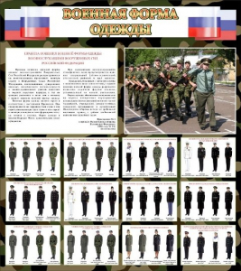 Стенд "Военная форма одежды (флаг РФ)" - fgospostavki.ru - Ялуторовск
