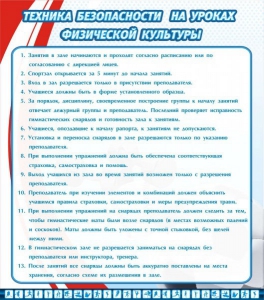 Стенд "Техника безопасности на уроках физкультуры" - fgospostavki.ru - Ялуторовск