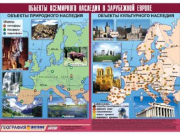 Таблица демонстрационная "Объекты всемирного наследия в Зарубежной Европе" (винил 100*140) - fgospostavki.ru - Ялуторовск