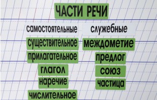 Набор магнитных карточек "Части речи" (фон зелёный) - fgospostavki.ru - Ялуторовск