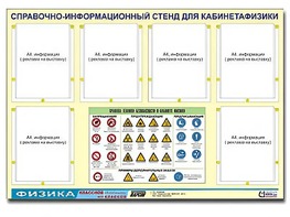 Стенд информационный "Правила техники безопасности в кабинете физики" (80х110, 6 карманов) - fgospostavki.ru - Ялуторовск
