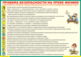 Таблица "Правила безопасности на уроке физики" (100х140 сантиметров, винил) - fgospostavki.ru - Ялуторовск